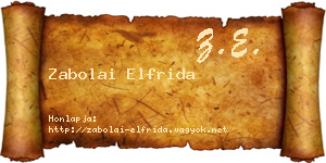 Zabolai Elfrida névjegykártya